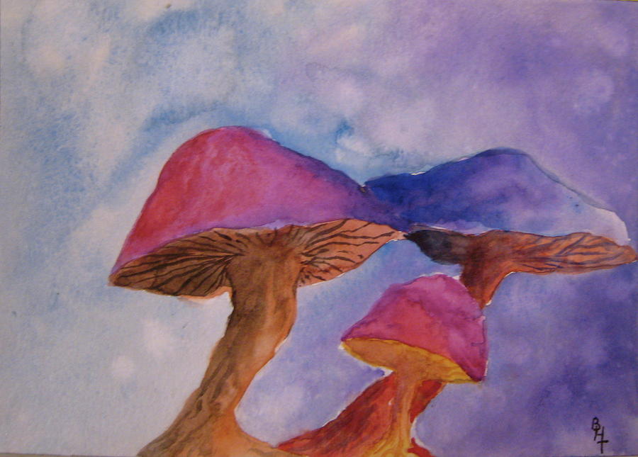 Ginis Shrooms Painting by Beverley Harper Tinsley