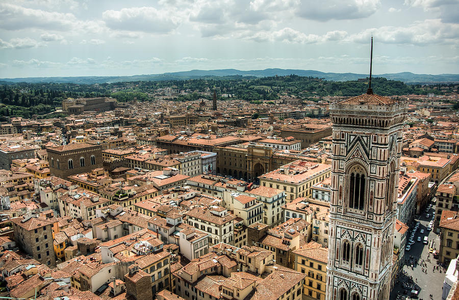 Giottos Campanile and Florence Cityscape Photograph by Natasha Bishop