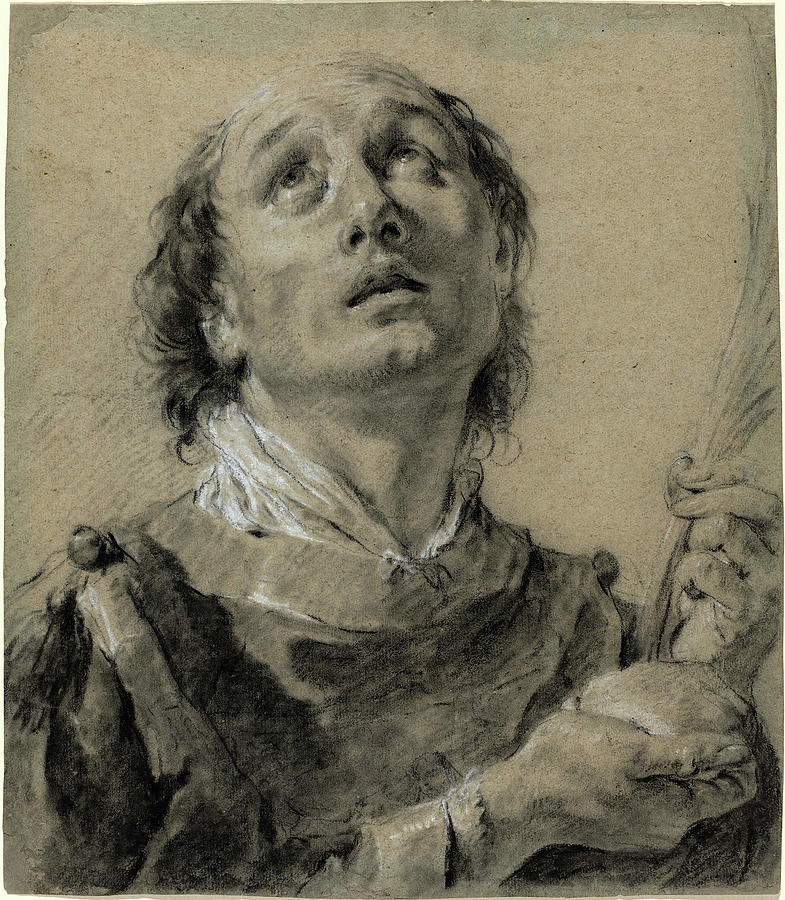 Giovanni Drawing - Giovanni Battista Piazzetta 1683-1754, Saint Stephen by Litz Collection