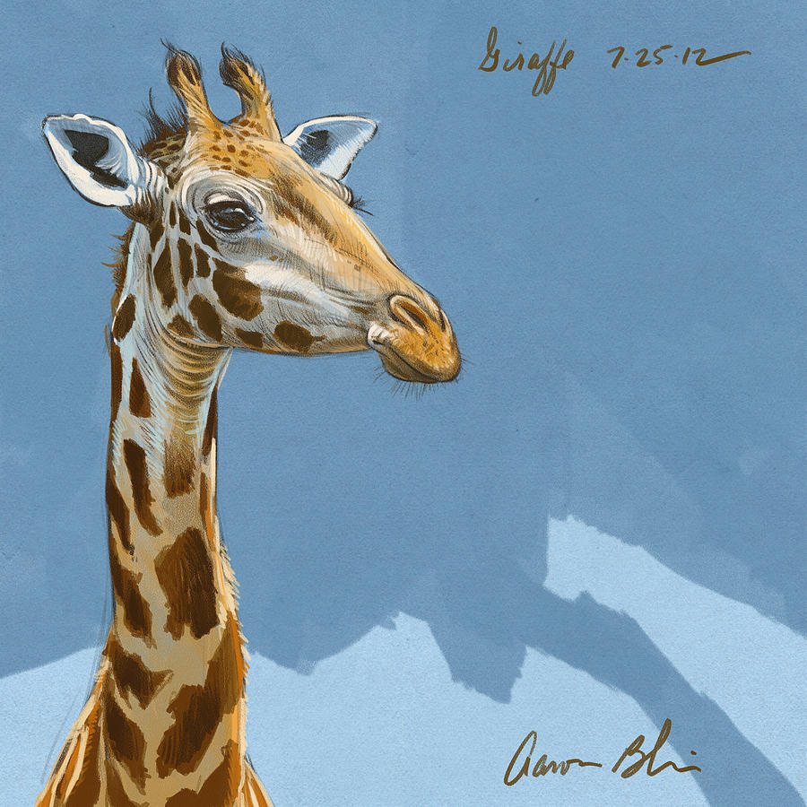 Giraffe Digital Art - Giraffe by Aaron Blaise