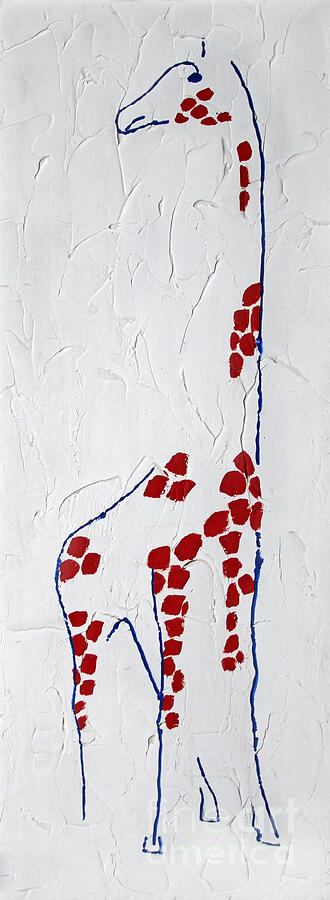 Giraffe Abstract Painting by Karen Adams
