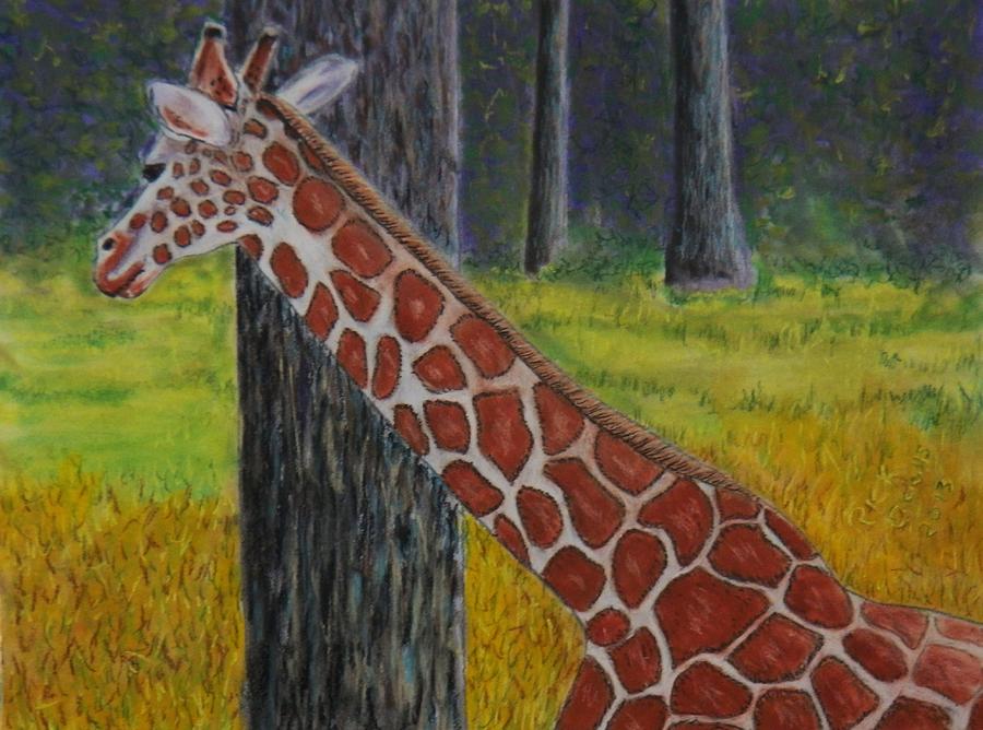 Sc Pastel - Giraffe at The Riverbanks Zoo by Richard Goohs