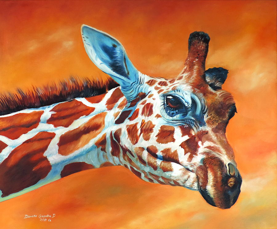 Giraffe Painting by Dorota Czapska D - Fine Art America