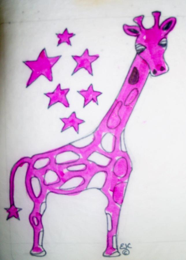 Giraffe Drawing by Erika Jean Chamberlin