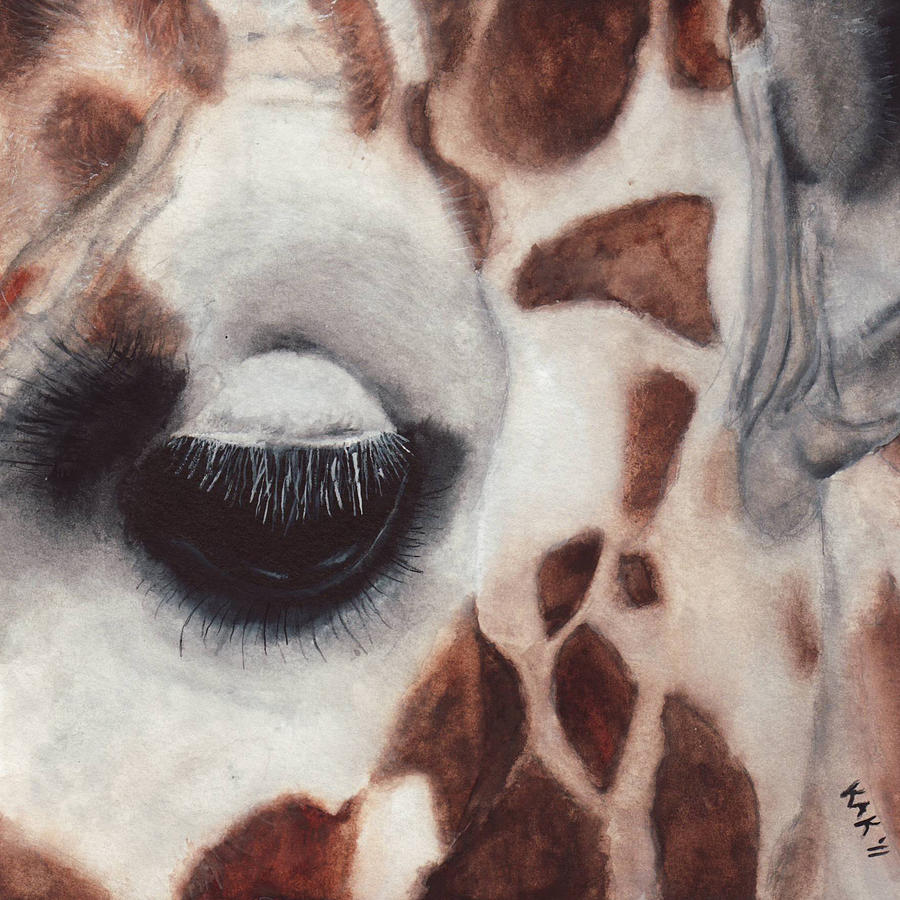 Giraffe Painting - Giraffe Eye by Katherine Klimitas