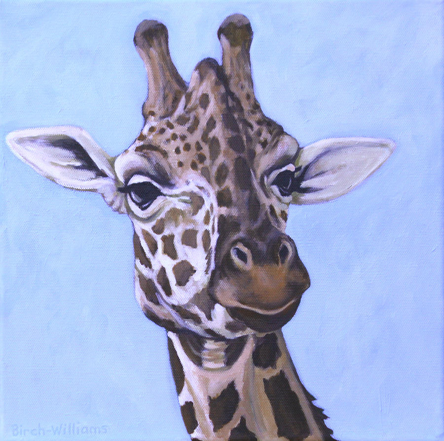 Wildlife Painting - Giraffe Eye to Eye by Penny Birch-Williams