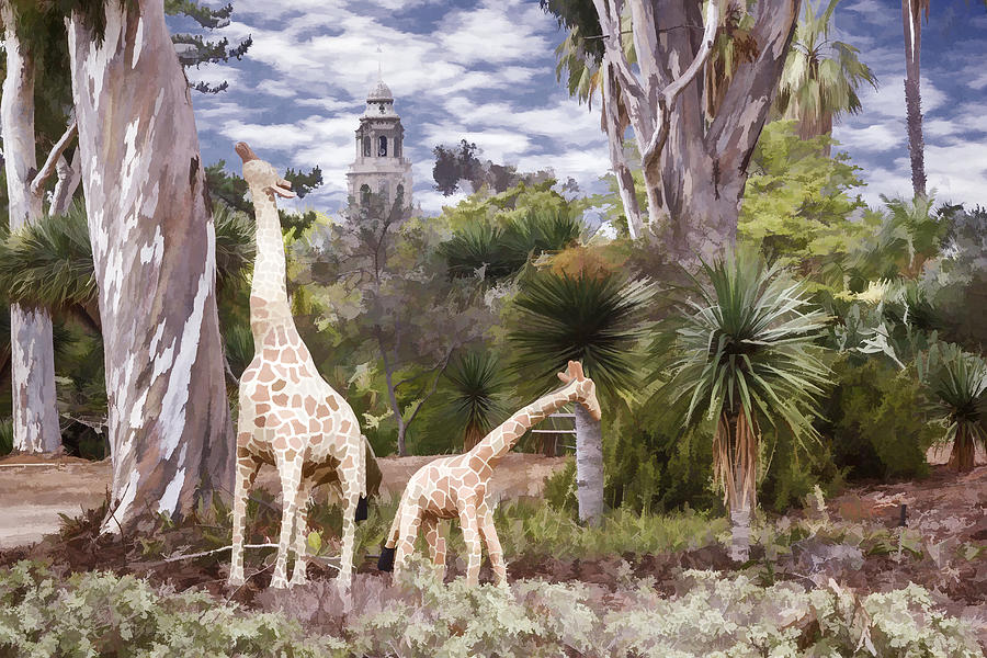 Giraffe Family Digital Art by Photographic Art by Russel Ray Photos