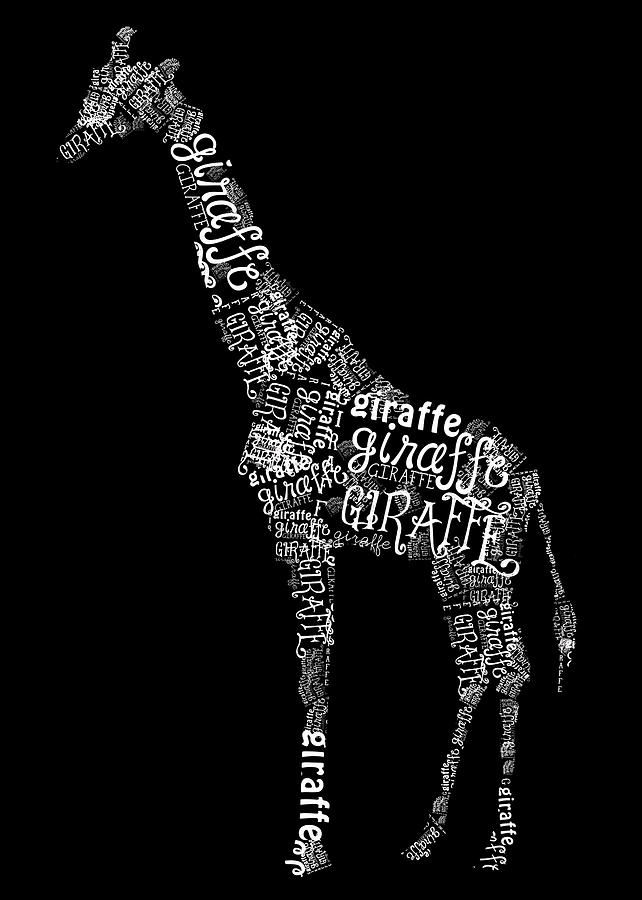 Giraffe is the Word Digital Art by Heather Applegate