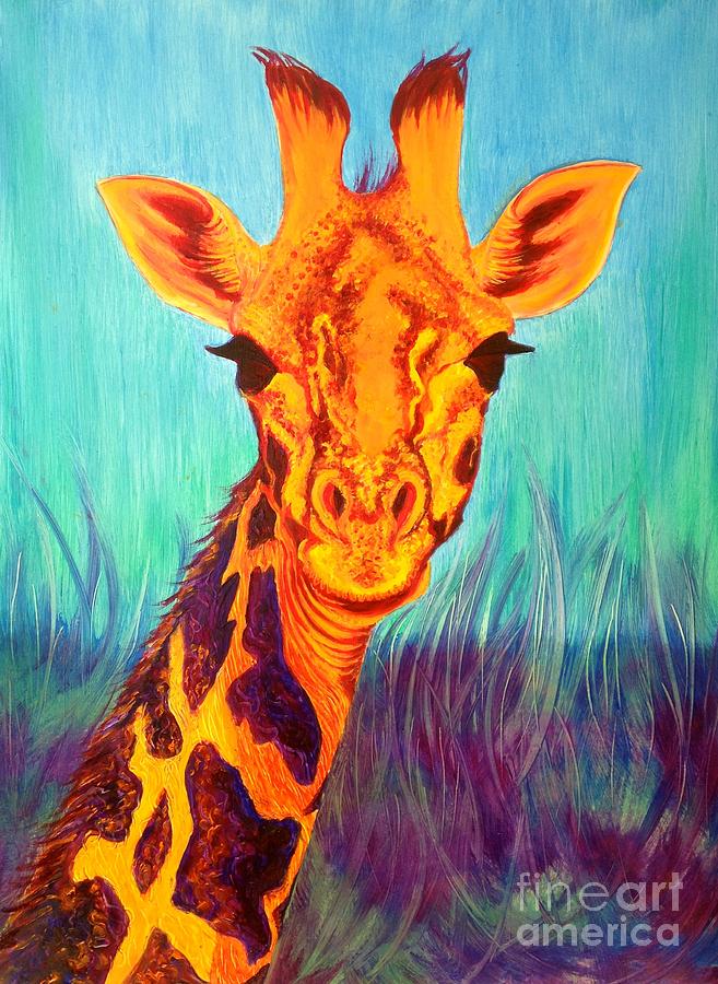 Giraffe Painting by Julia Dangaran - Fine Art America