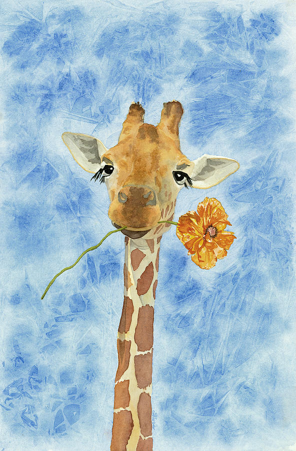 Giraffe Love Painting by Mary Ann Bobko - Fine Art America