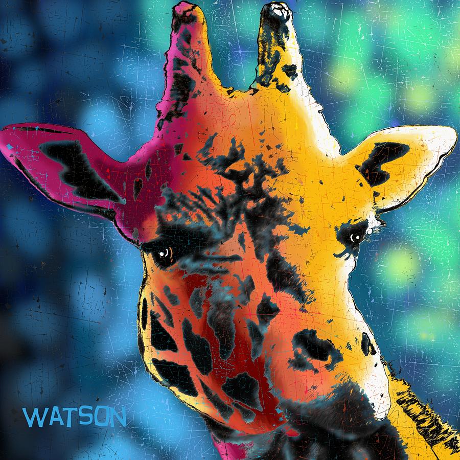 Giraffe Digital Art by Marlene Watson