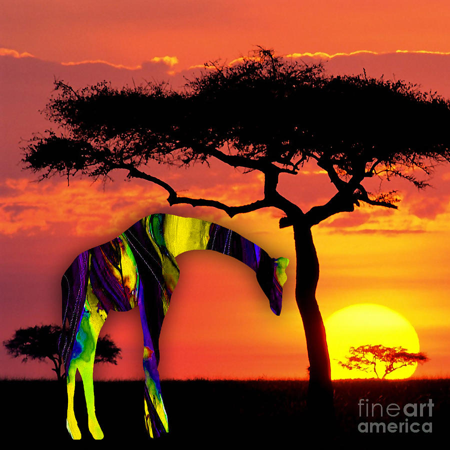 Wildlife Mixed Media - Giraffe Painting by Marvin Blaine