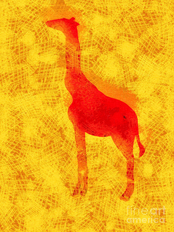 Animal Painting - Giraffe by Pixel Chimp