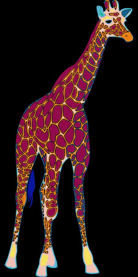 Giraffe Pop Art Painting by Florian Rodarte