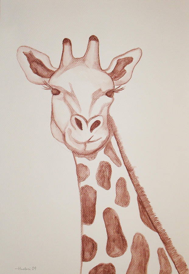 Giraffe Painting by Rick Huotari