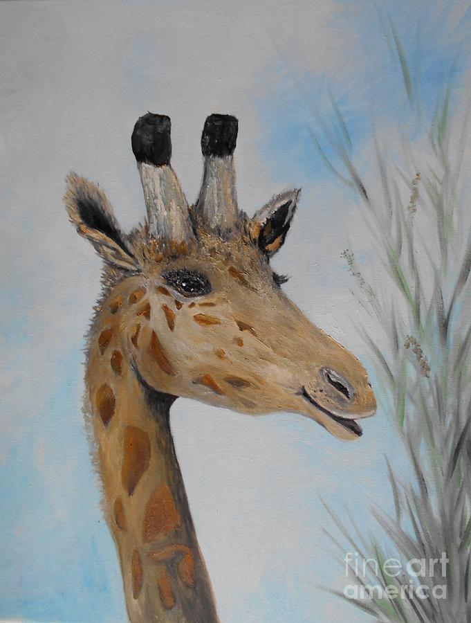 Giraffe Smile Painting by Rhonda Lee | Fine Art America