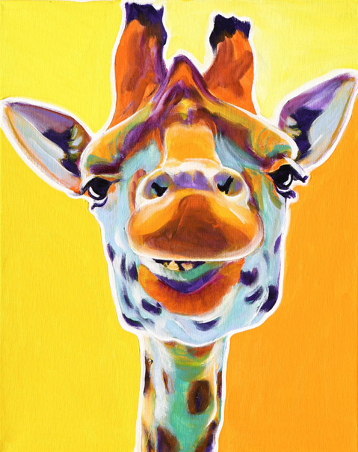 Wildlife Painting - Giraffe - Sunflower by Dawg Painter