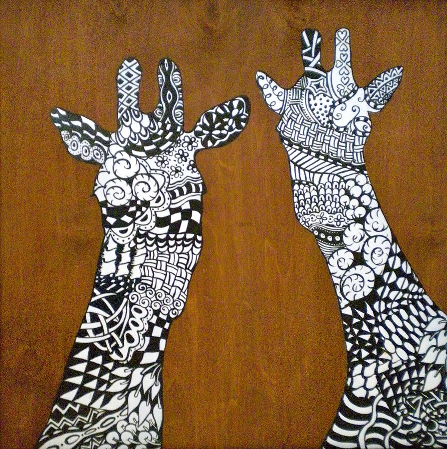 Giraffe Zen Painting by Debi Starr
