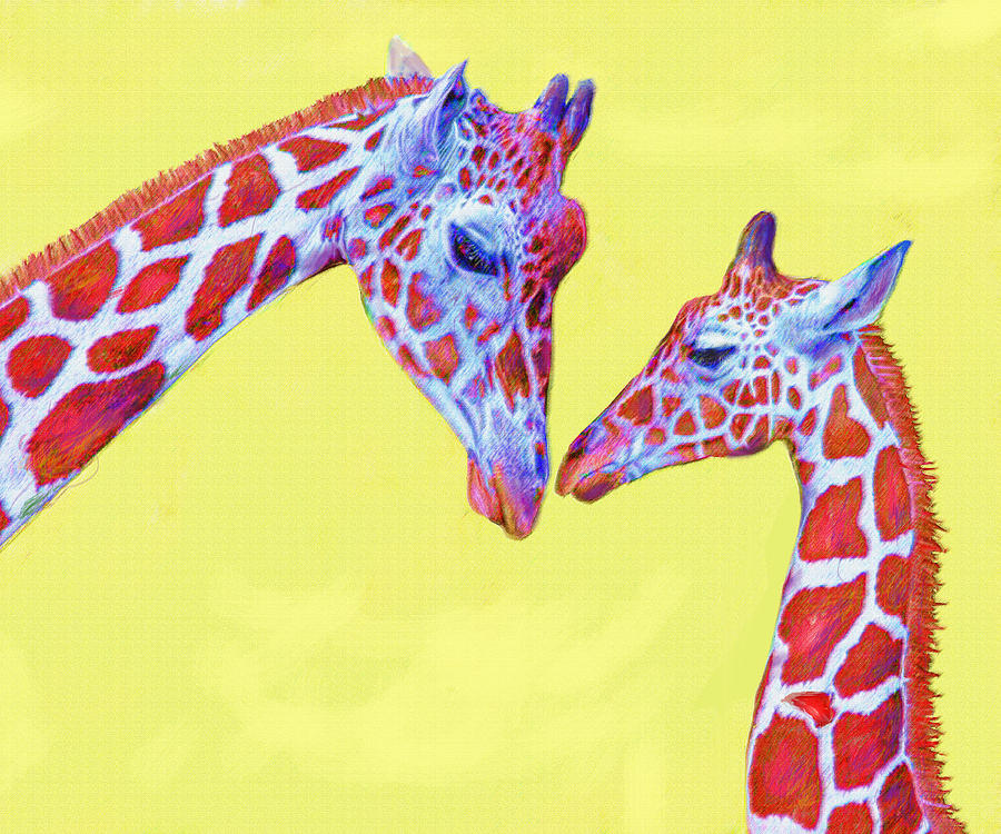 giraffes III Digital Art by Jane Schnetlage