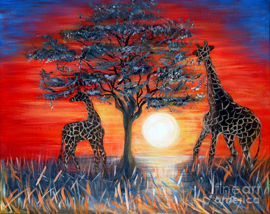 Giraffe Painting - Giraffes. Inspirations Collection. by Oksana Semenchenko