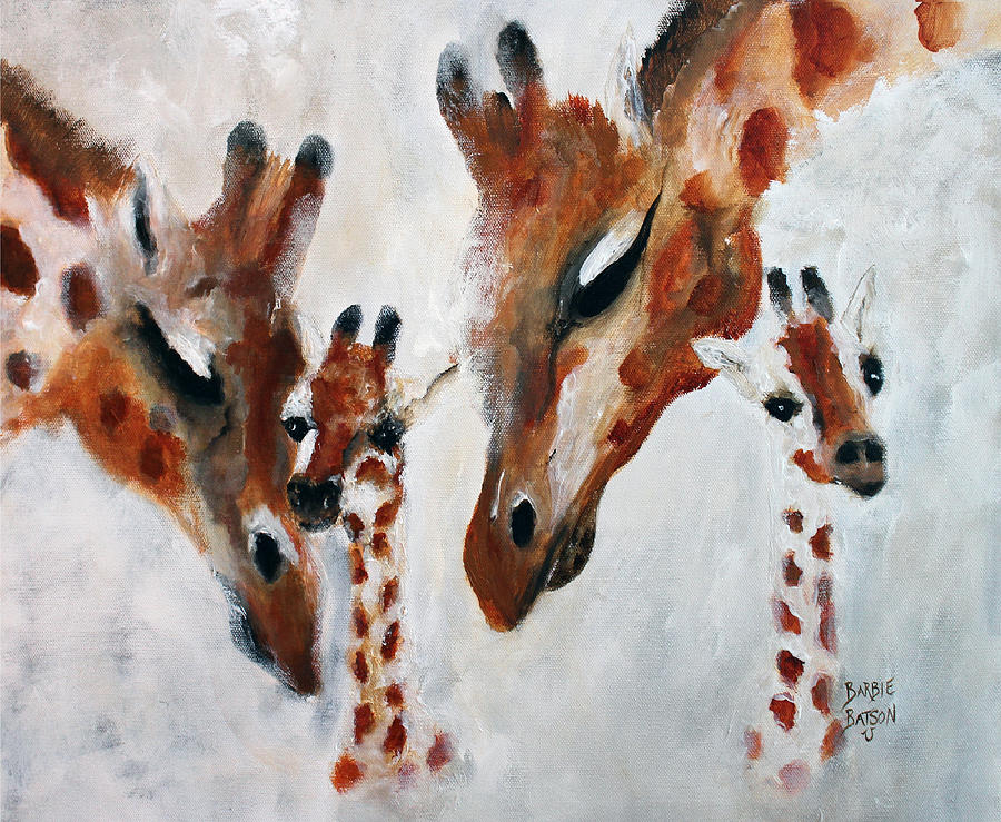 Giraffes - Oh Baby Painting by Barbie Batson