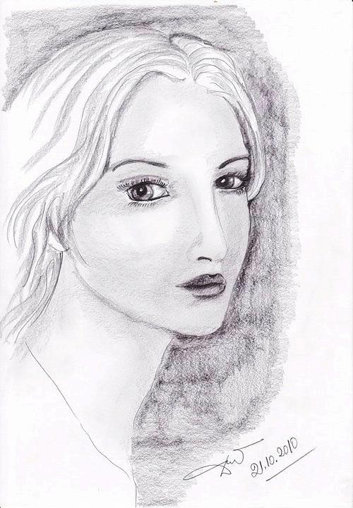 Girl 1 Drawing by Farfallina Art -Gabriela Dinca-