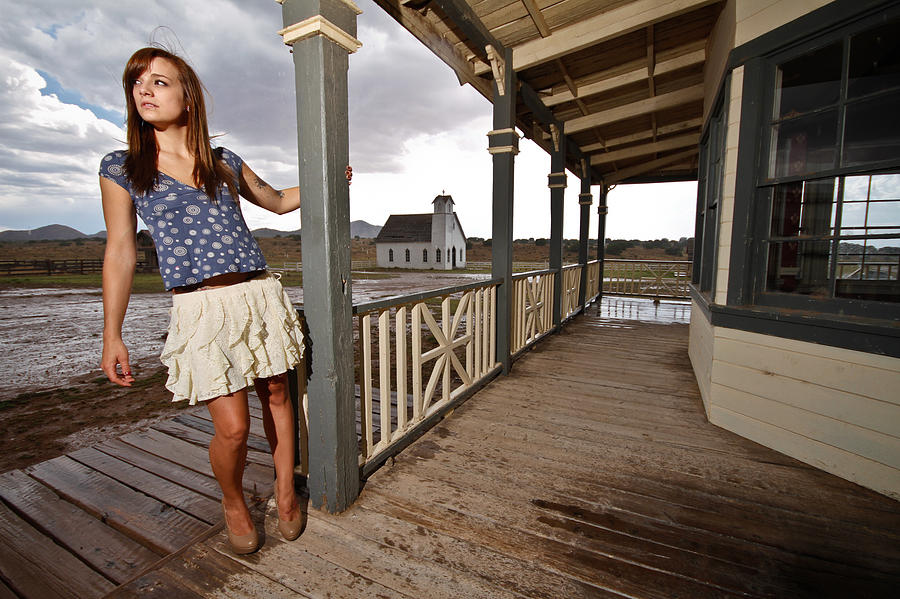 Santa Fe Photograph - Girl After The Storm by James Gordon Patterson