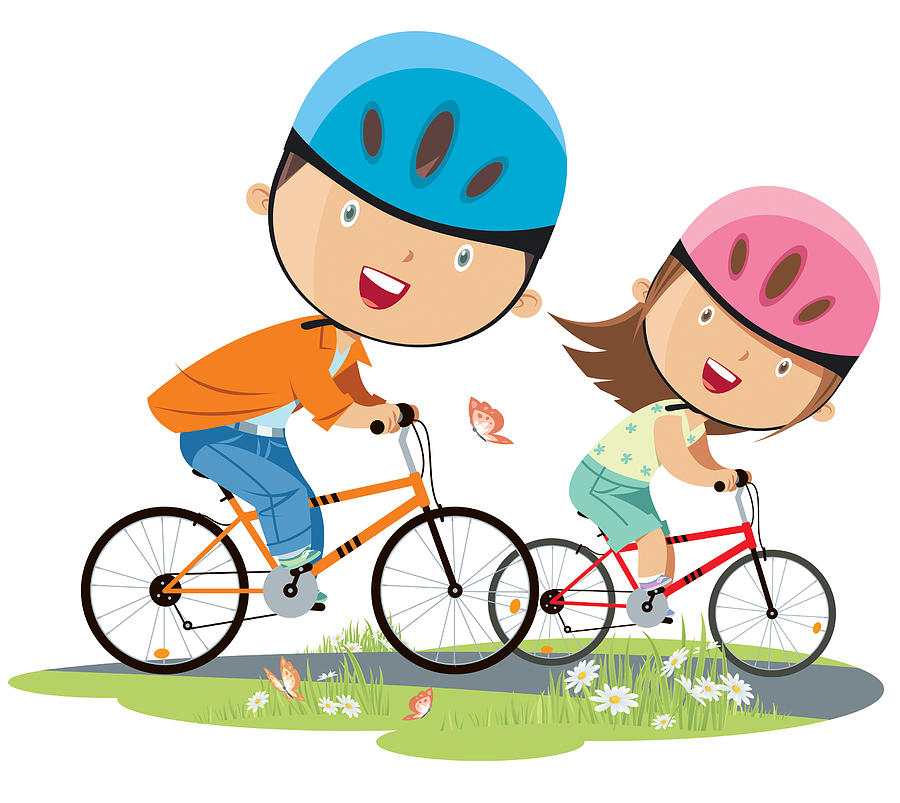 Girl And Boy On Bicycle Drawing by Pijama61