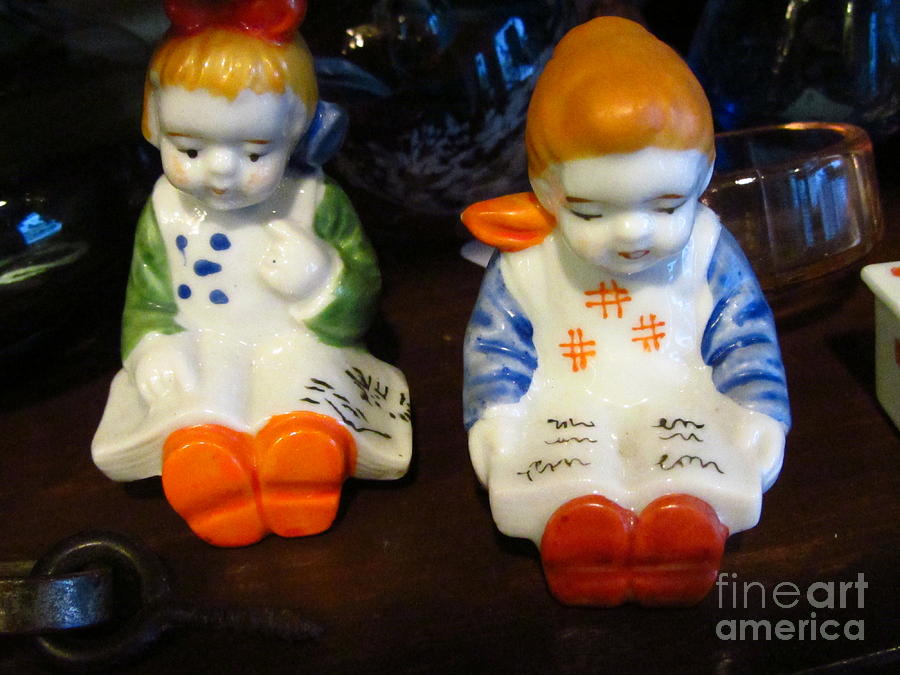 Girl And Boy - Salt And Pepper Shakers Photograph by Susan Carella