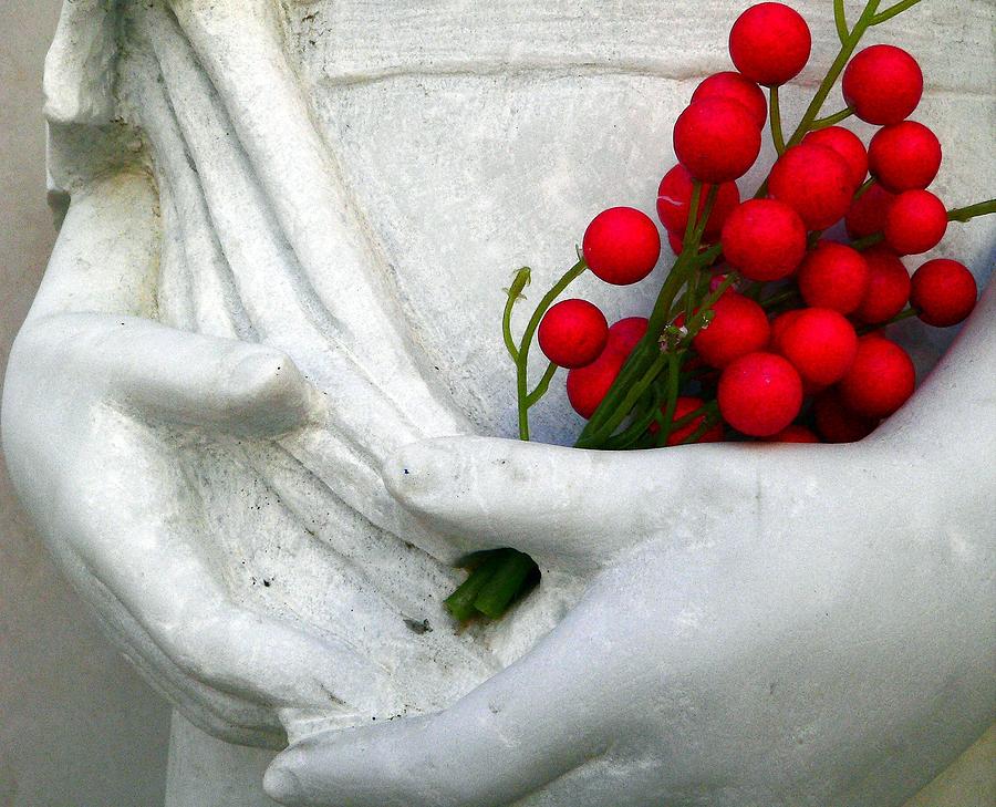 Girl And Red Berries Photograph by Jeff Lowe
