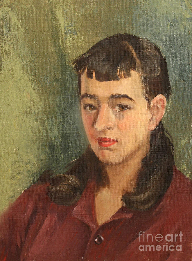 Girl at 14 1950s Painting by Art By Tolpo Collection
