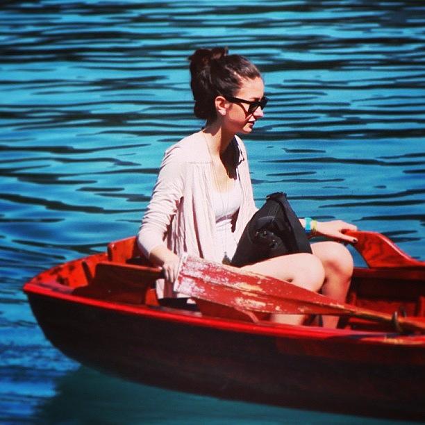 Boat Photograph - #girl #beauty #woman #lady #beautiful by Pierre H