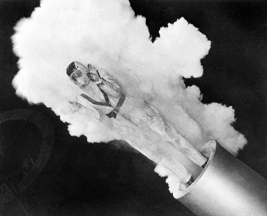 Girl Becomes Human Cannonball Photograph by Underwood Archives