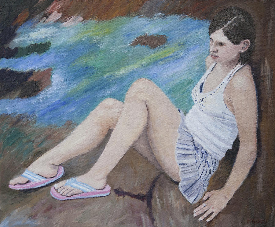 Girl by the River Painting by Masami Iida