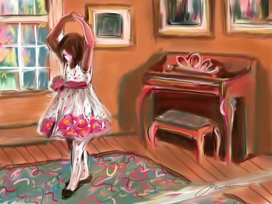 Girl Dancing Painting by Jean Pacheco Ravinski