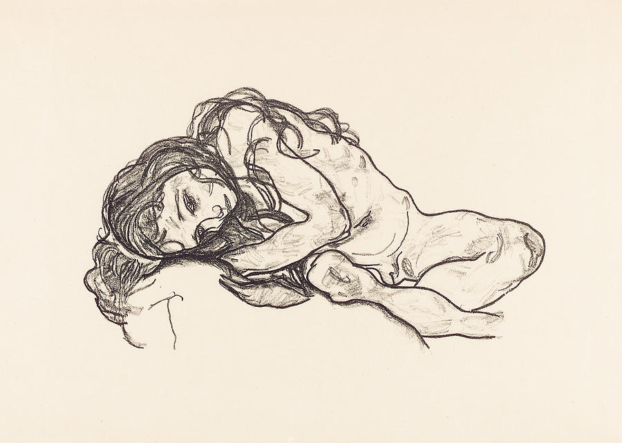 Girl Drawing by Egon Schiele