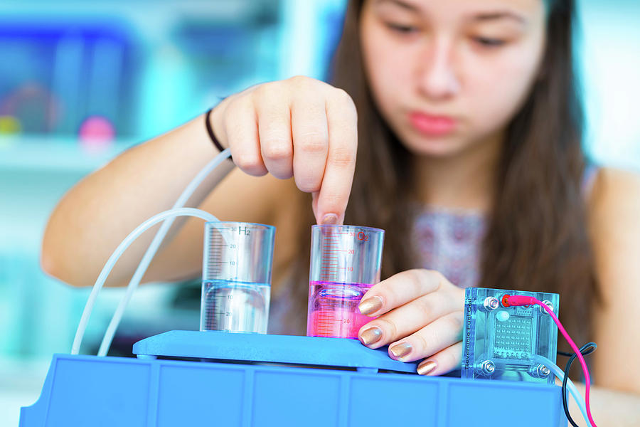 Girl Experimenting With Fuel Cell Photograph By Wladimir Bulgarscience