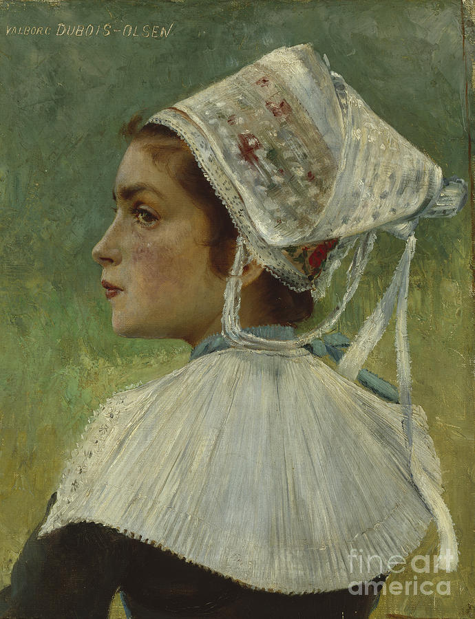 Girl from Bretagne Painting by Valborg Olsen-Dubois