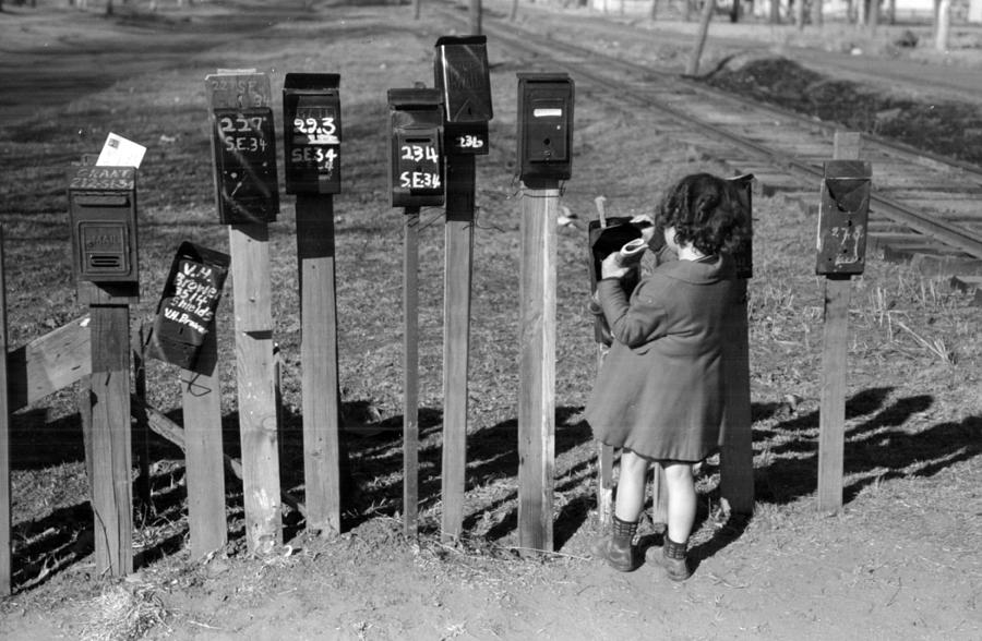 Girl Getting Mail, 1940 Photograph by Science Source