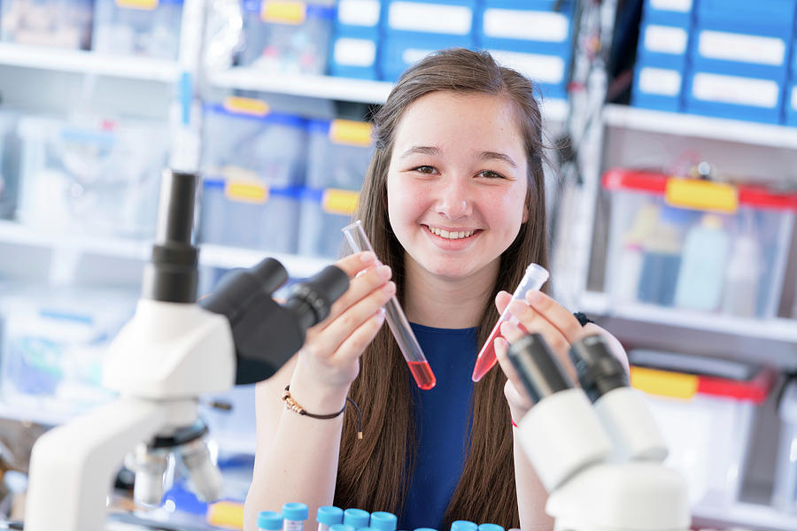 Girl Holding Test Tubes Photograph By Wladimir Bulgar/science Photo ...