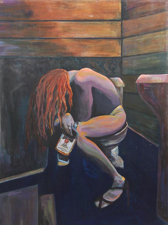 Nude Painting - Girl In A Glass # 2 by Susi LaForsch Nude Painting - Girl In A Glass # 2 by Susi LaForsch