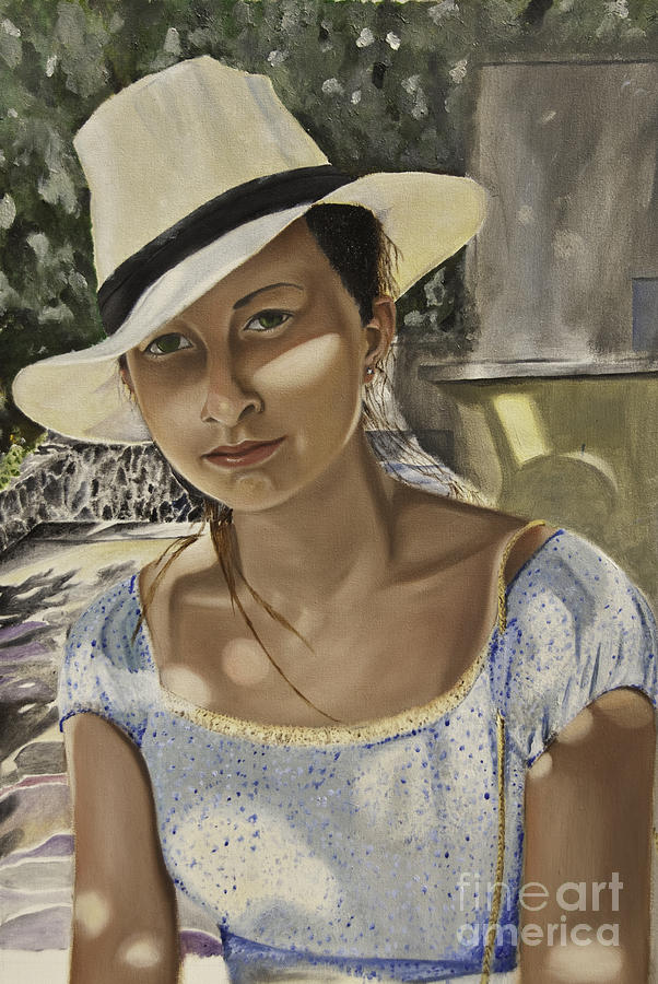 Girl In A Hat Painting by James Lavott