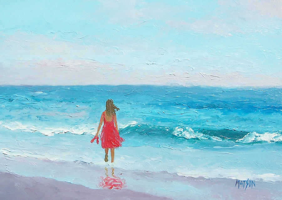 red dress beach