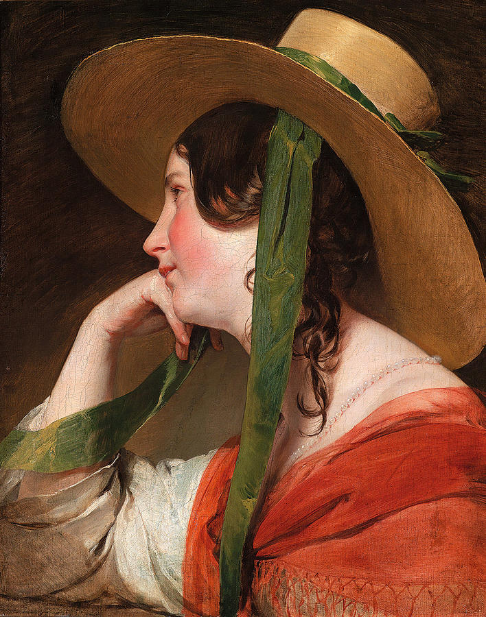 Girl in Straw Hat Painting by Friedrich von Amerling