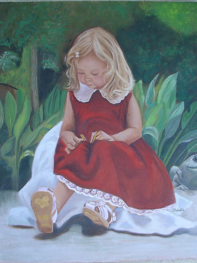 Girl in the Garden Painting by Sharon Schultz