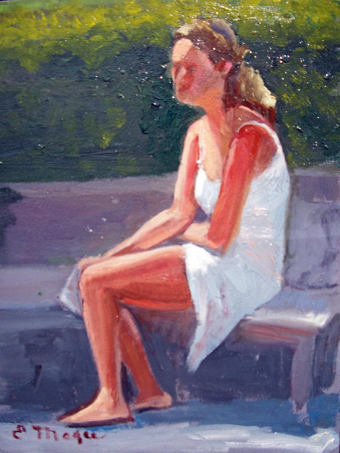 In Focus Painting - Girl In White Dress by Elizabeth Magee