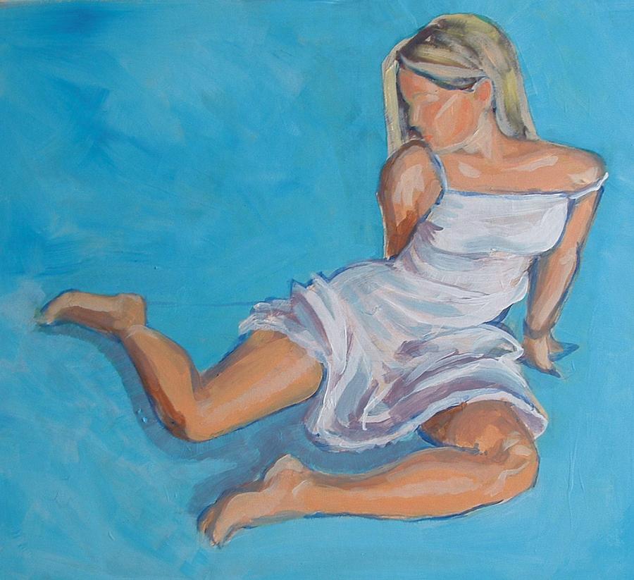 Girl In White Dress Painting by Mike Jory