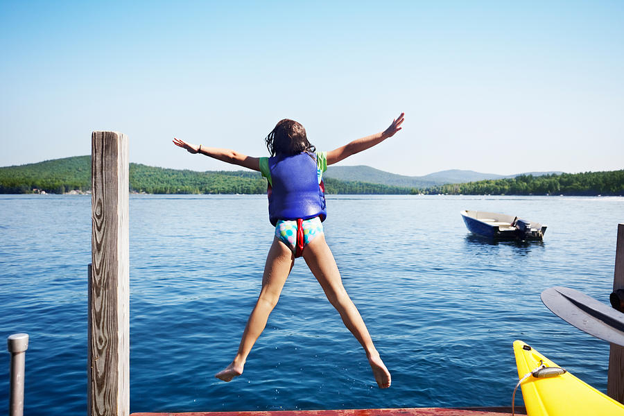 Girl Jumps In The Lake Photograph By Jo Ann Snover