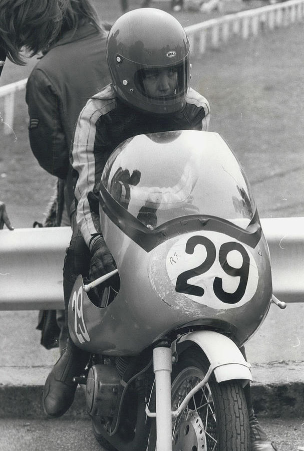 Girl Motorcyclist Forbidden To Compete In The Manx Grand Photograph by Retro Images Archive
