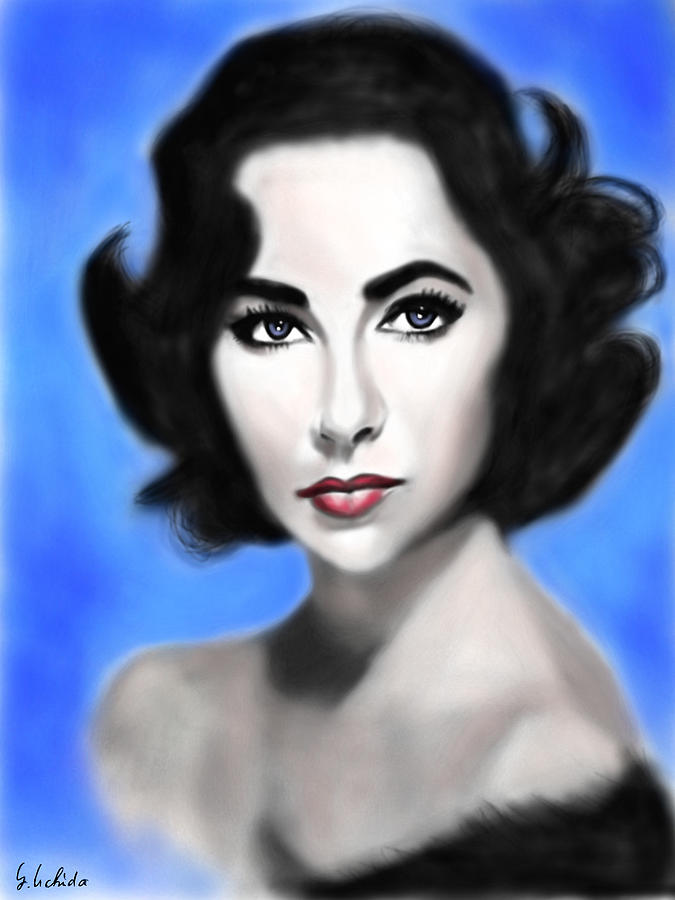 Ipad Painting - Girl No.198 Elizabeth Taylor by Yoshiyuki Uchida Ipad Painting - Girl No.198 Elizabeth Taylor by Yoshiyuki Uchida
